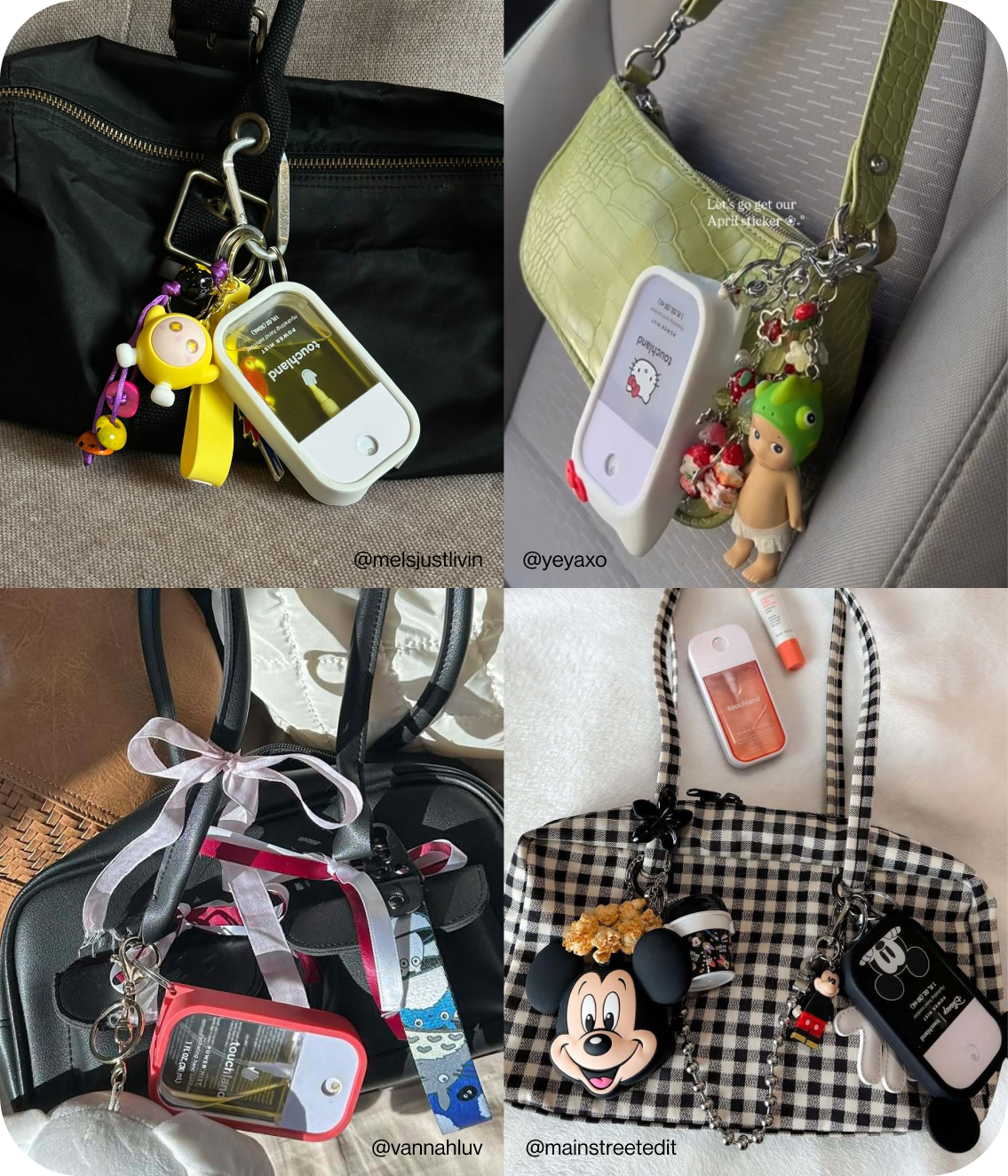 Touchland Bag Charm Collage