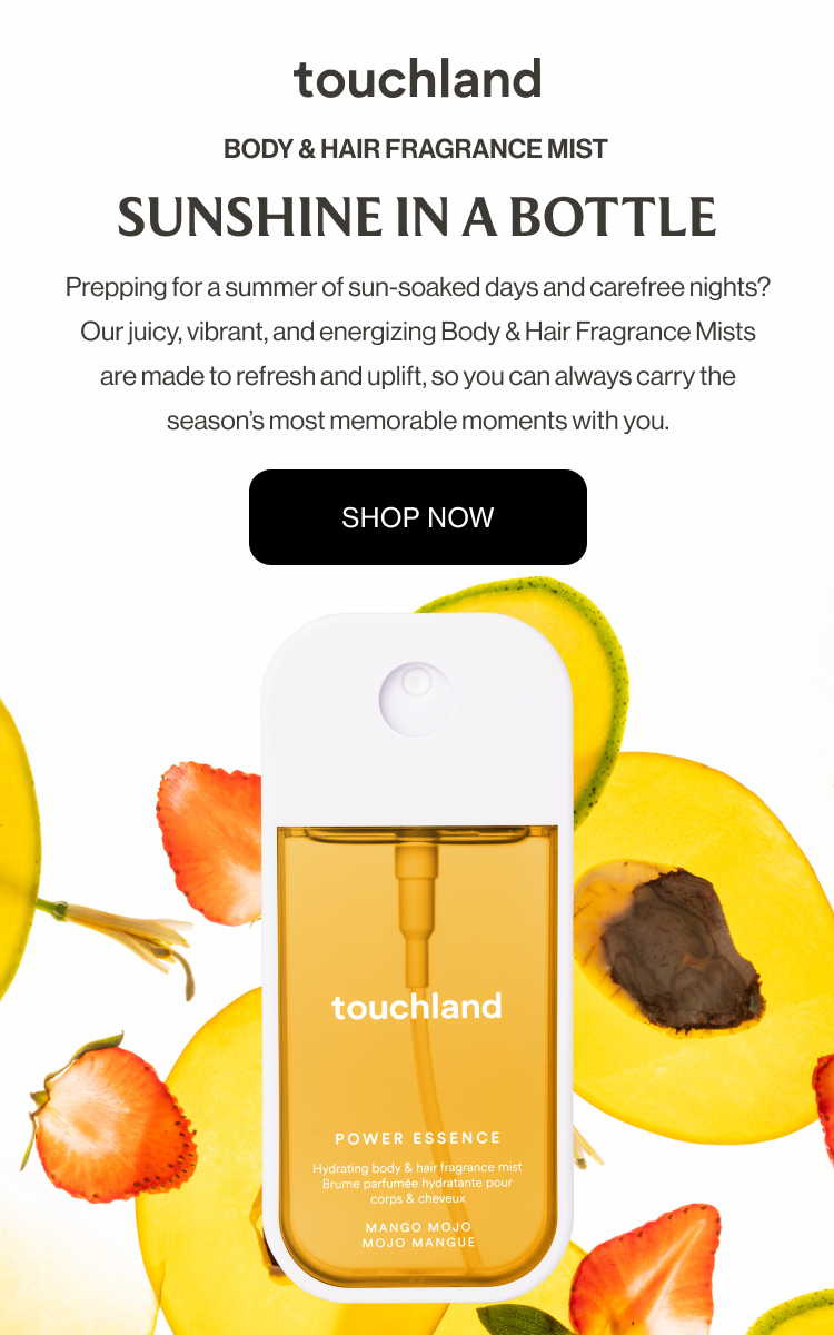 Body & Hair Fragrance Mist | Sunshine In A Bottle Prepping for a summer of sun-soaked days and carefree nights? Our juicy, vibrant, and energizing Body & Hair Fragrance Mists are made to refresh and uplift, so you can always carry the season’s most memorable moments with you.