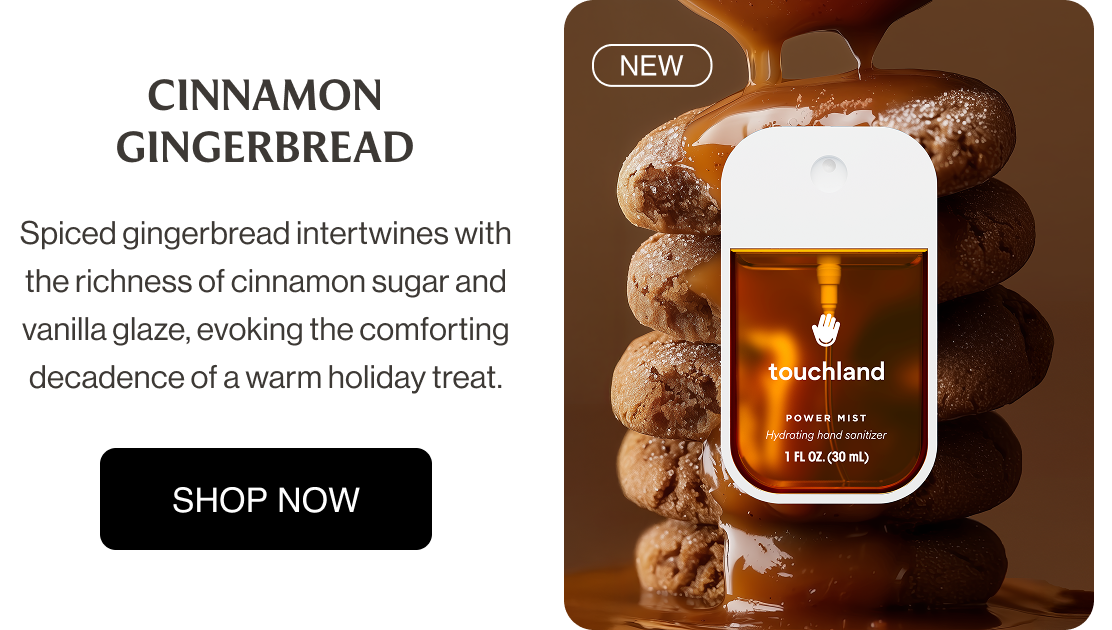 CINNAMON GINGERBREAD Spiced gingerbread intertwines with the richness of cinnamon sugar and vanilla glaze, evoking the comforting decadence of a warm holiday treat.  shop now