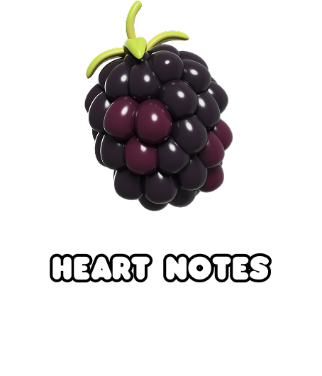 HEART NOTES Watery Black Raspberry Fuzzy Peaches