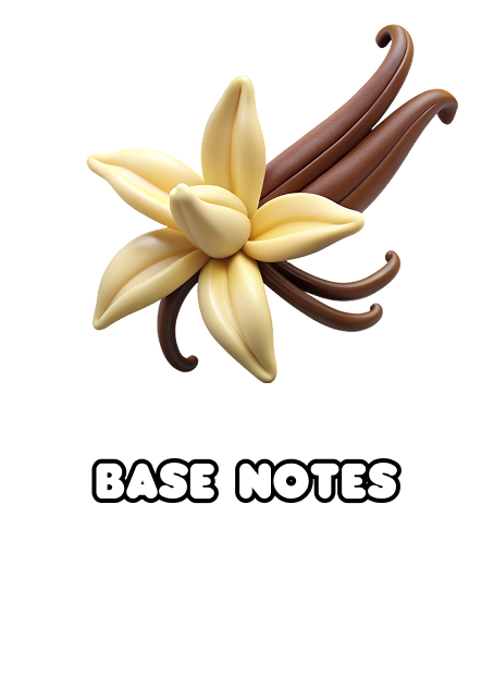 BASE NOTES Vanilla Bean Violet Petals Sweet Musks