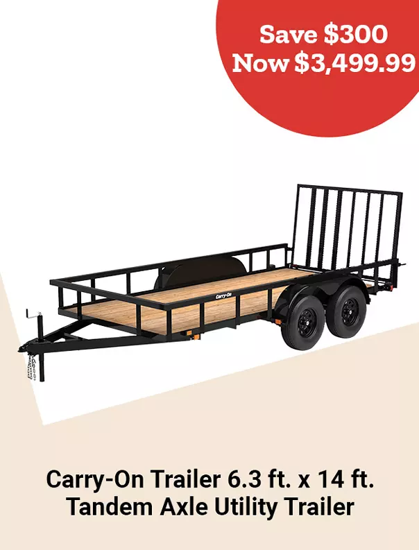  26FW04 10CarryonTrailer6 3ftx14ftTandemAxleUtilityTrailer Tile 