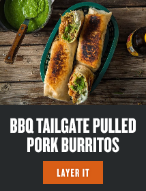 BBQ Tailgate Pulled Pork Burritos