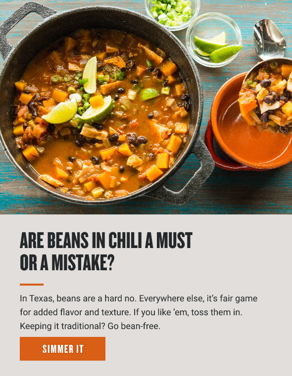 Are beans in chili a must or mistake?