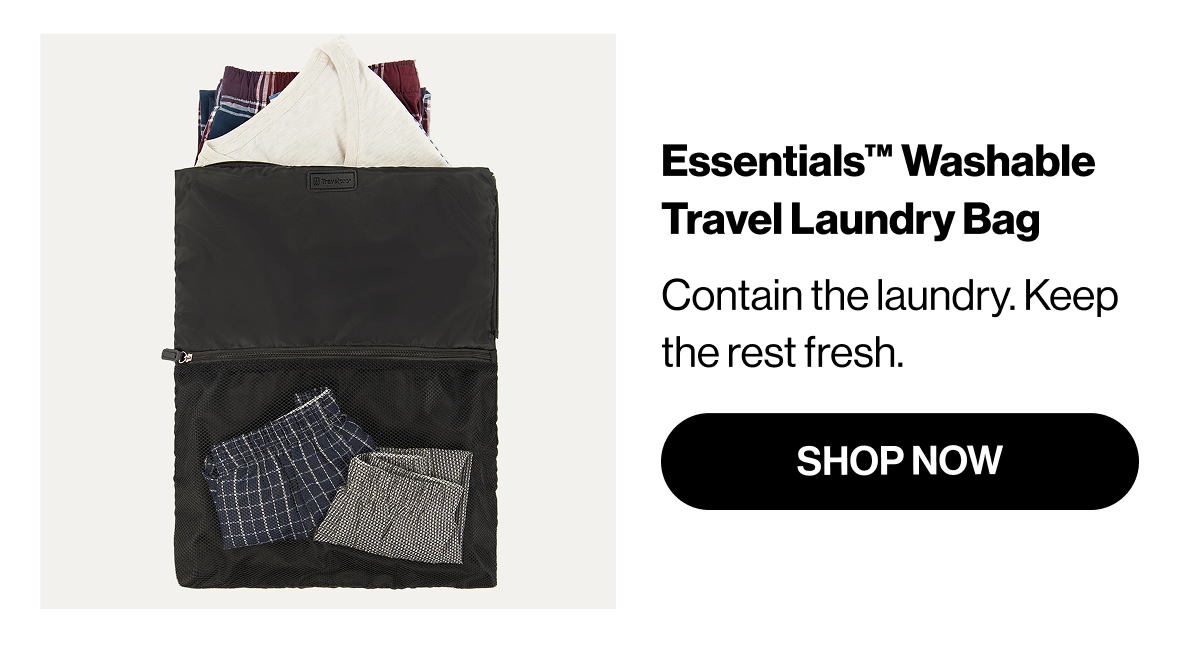 Essentials Washable Travel Laundry Bag | Contain the laundry. Keep it rest fresh. | SHOP NOW