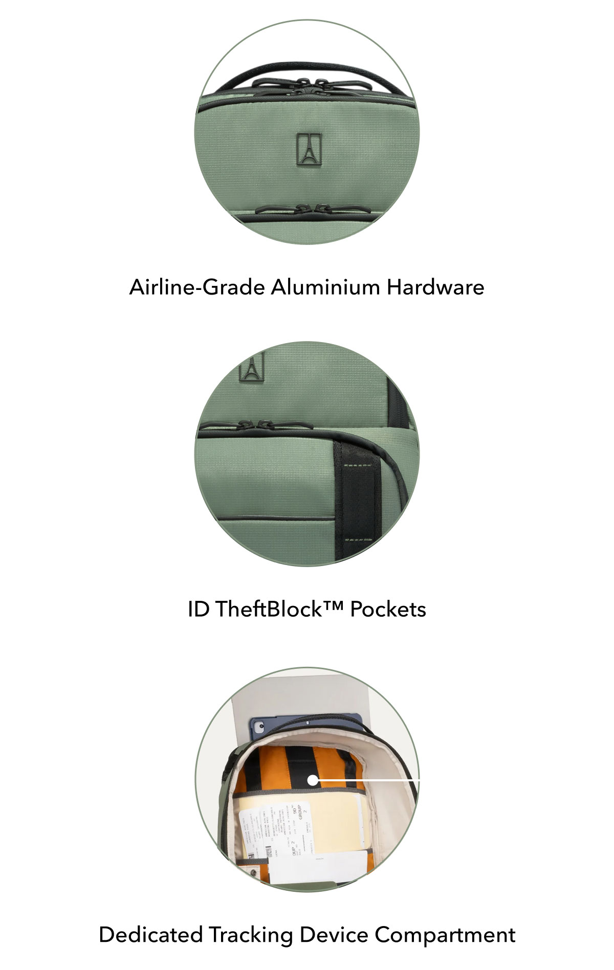 Airline-Grade Aluminium Hardware | ID TheftBlock™ Pockets | Dedicated Tracking Device Compartment