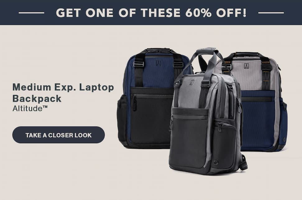 Get One of These 60% Off! Medium Exp. Laptop Backpack – Altitude™. Take a Closer Look