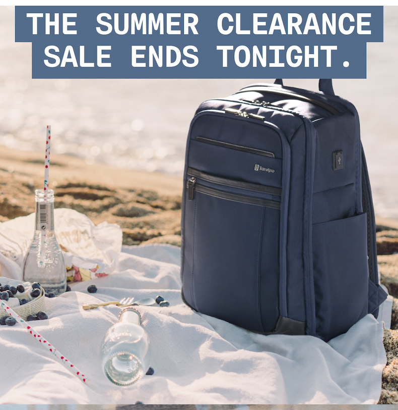 The Summer&nbsp;Clearance Sale&nbsp;Ends Tonight.