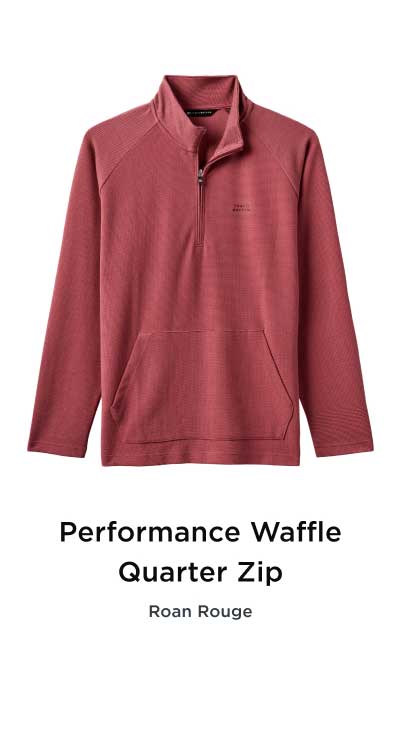 Performance Waffle Quarter Zip - Roan Rouge