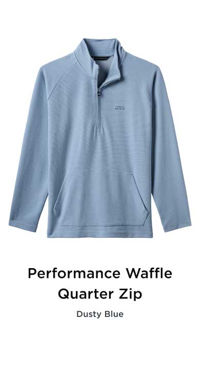 Performance Waffle Quarter Zip - Dusty Blue