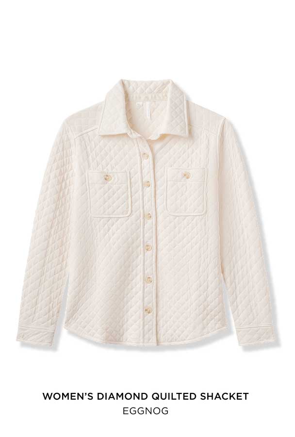 Diamond Quilted Shacket - Eggnog