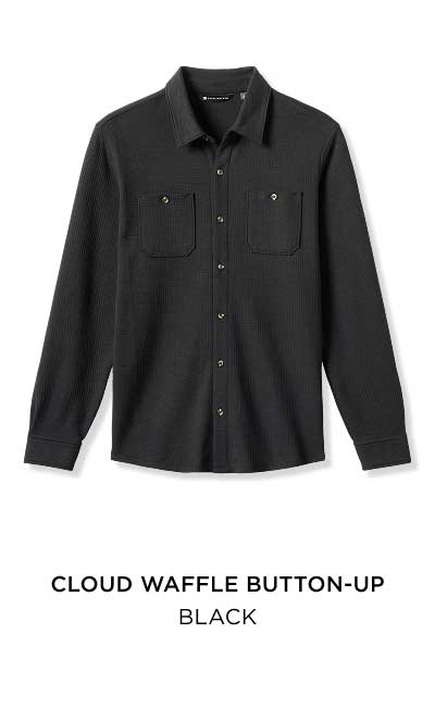 Cloud Waffle Button-Up - Black 