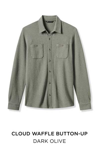 Cloud Waffle Button-Up - Dark Olive