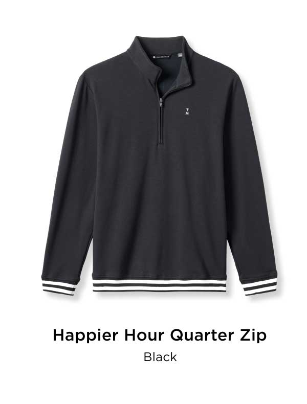 Happier Hour Quarter Zip - Black 