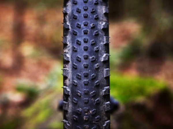 Close-up of tread on tire