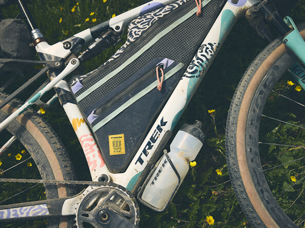 Close-up of Topo Designs frame bag on all-new CheckOUT bike