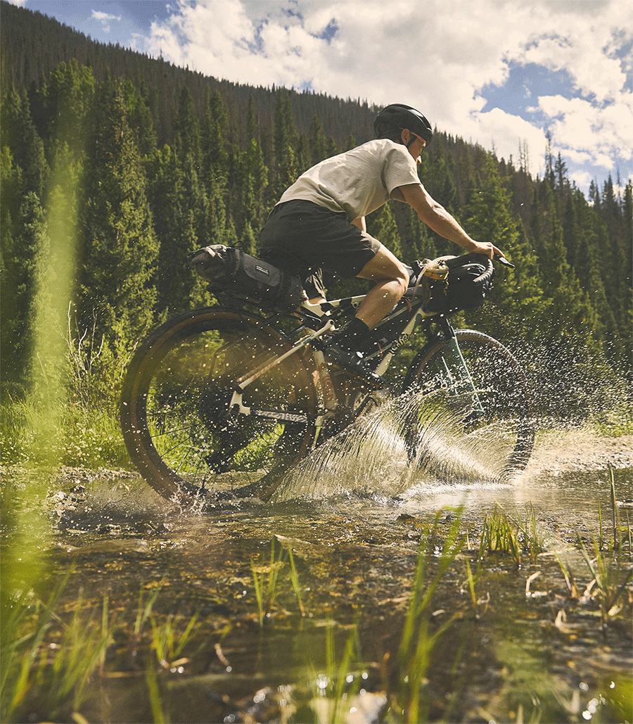 Slideshow of cyclists wearing helmets while riding gravel bikes outside