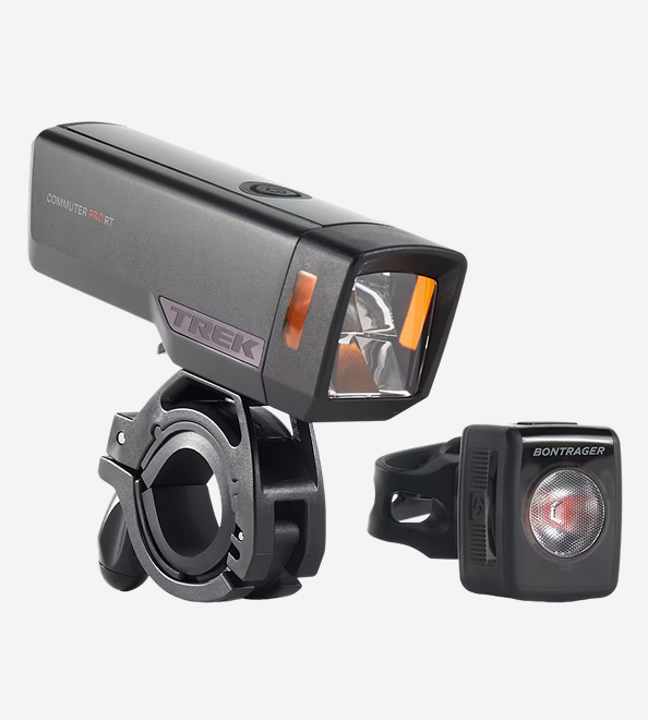 Studio shot of Trek Commuter Pro RT Flare RT Bike Light Set
