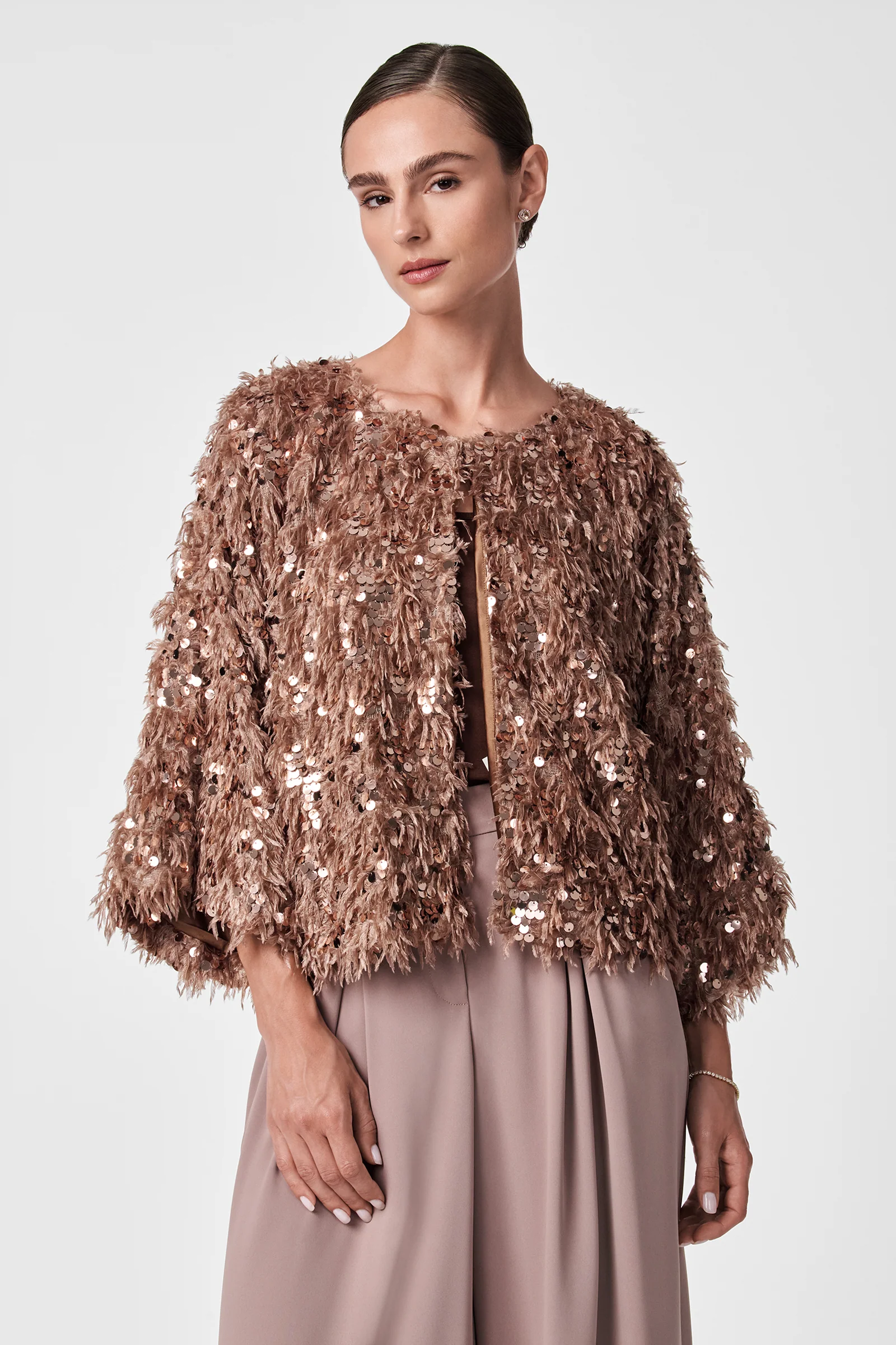 Image of Oller Cropped Faux Fur Coat