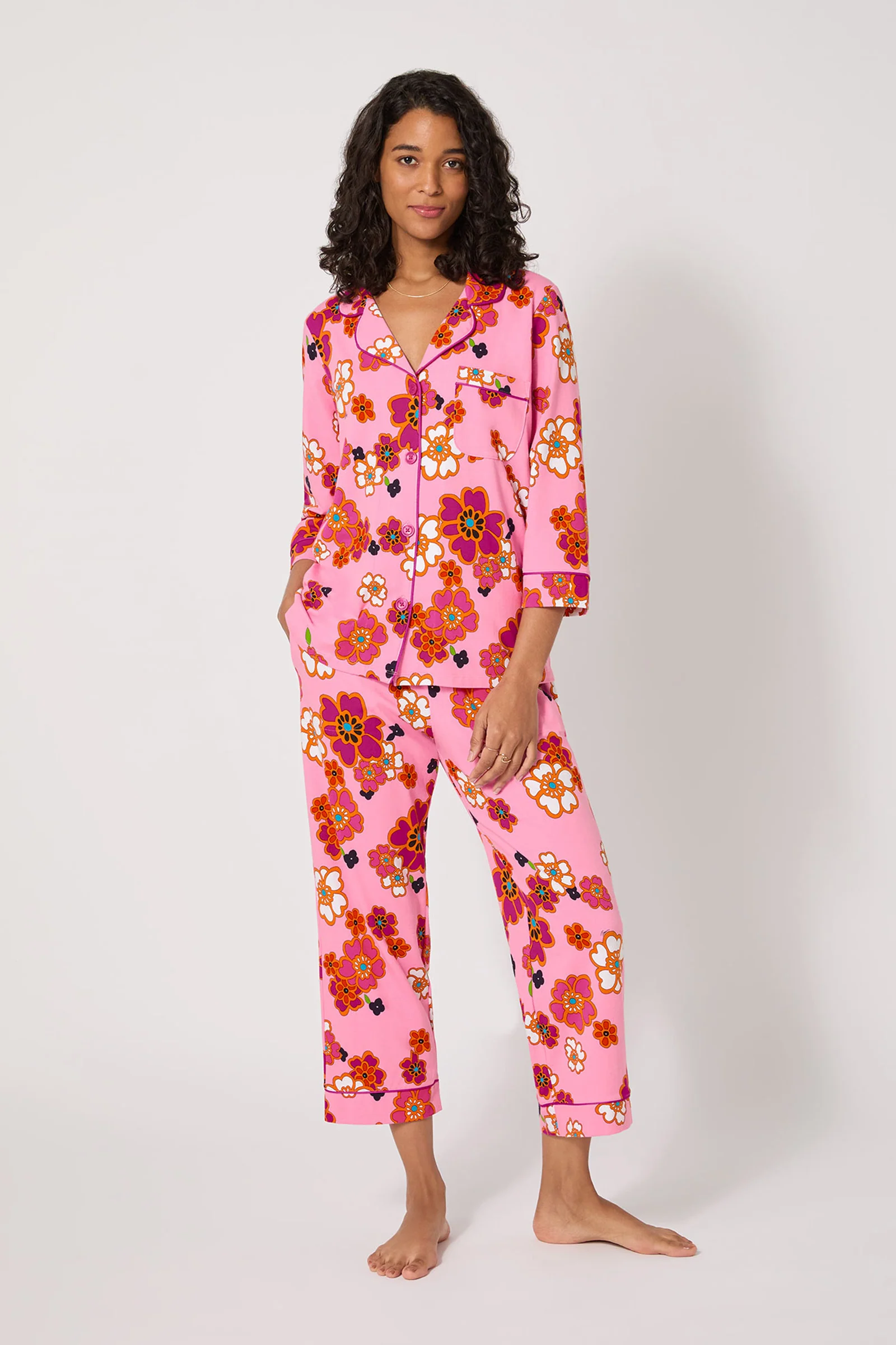 Image of Crop PJ Set - Resort Floral