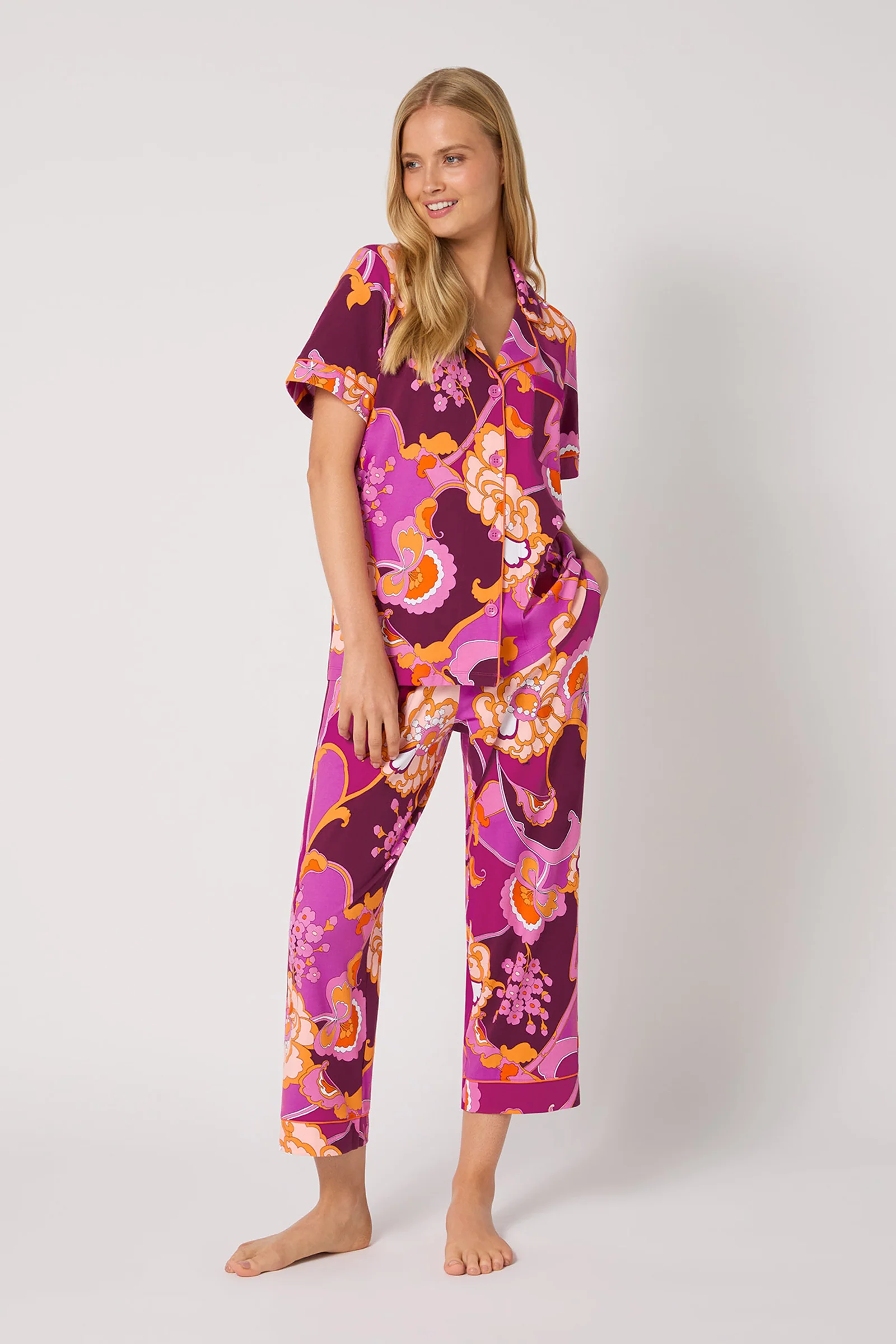 Image of Crop Classic PJ Set - Apache Plume