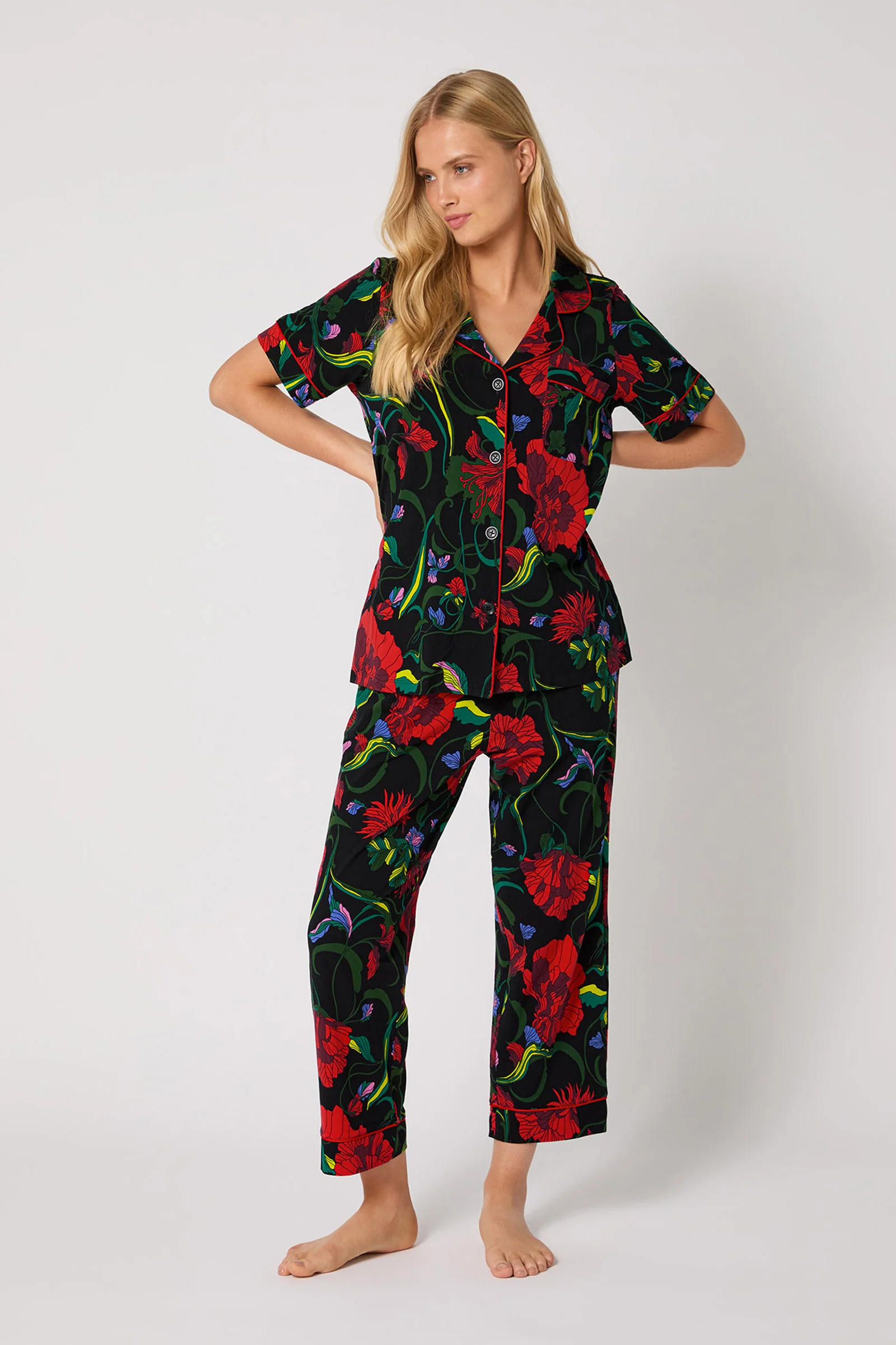 Image of Crop Classic PJ Set - Haute Floral