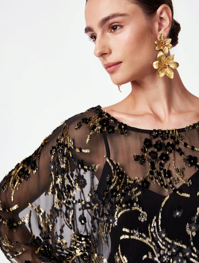 Ursa Metallic Burnout Top