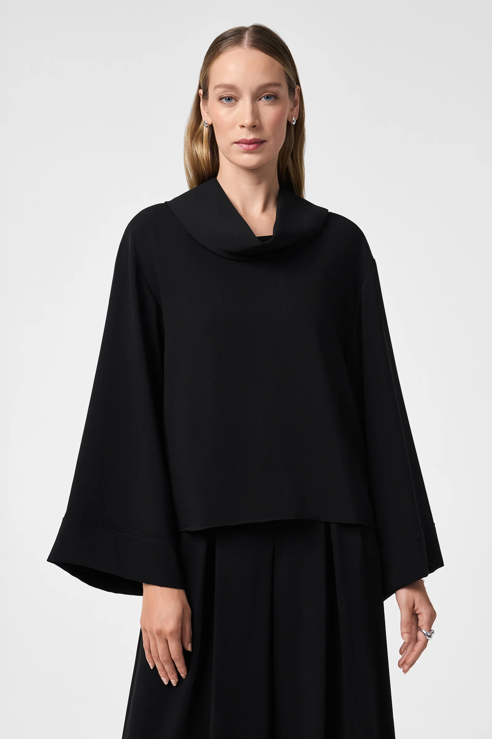 Image of Staged Folded Collar Top