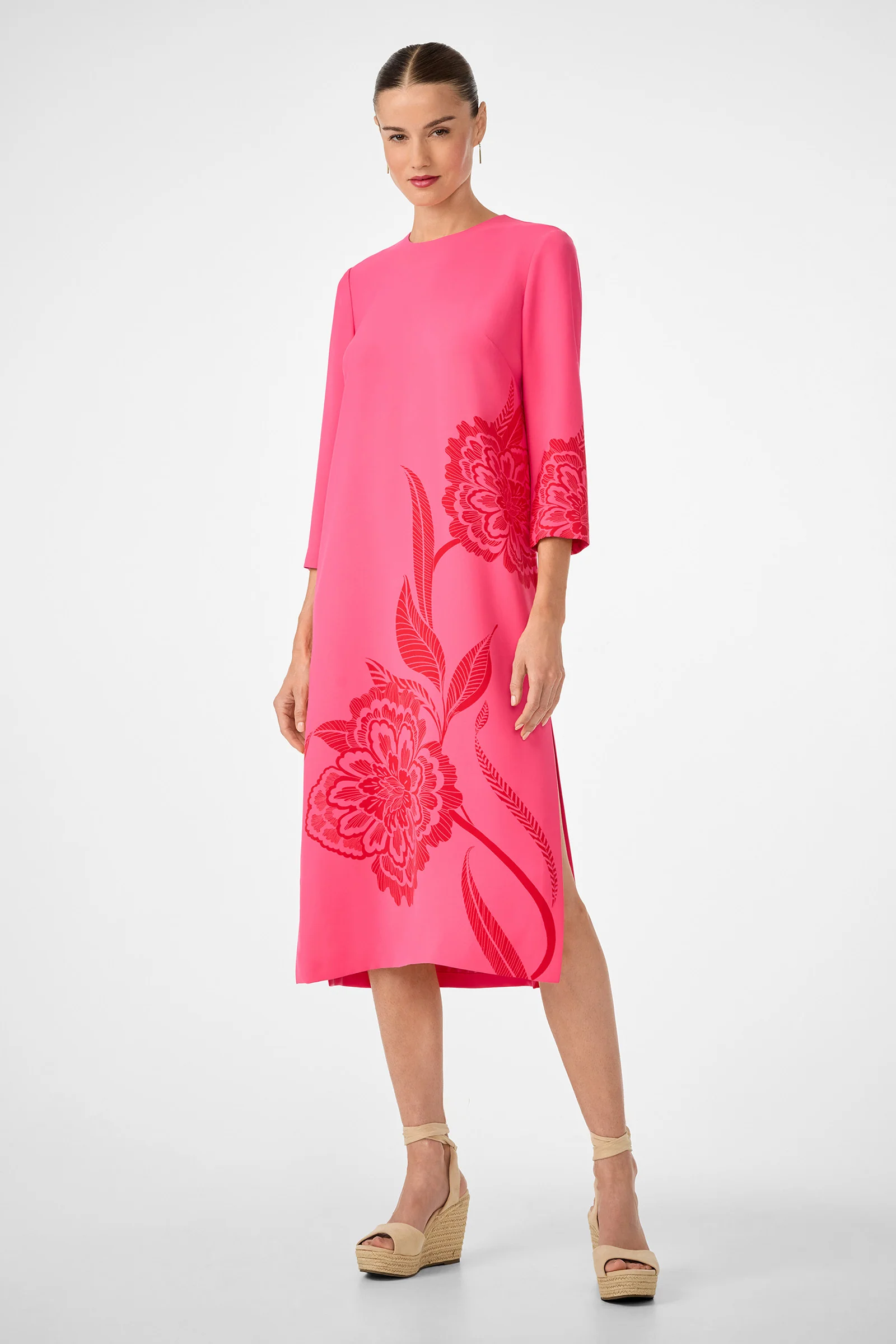 Image of Cointreau 2 3/4 Sleeve Midi Dress