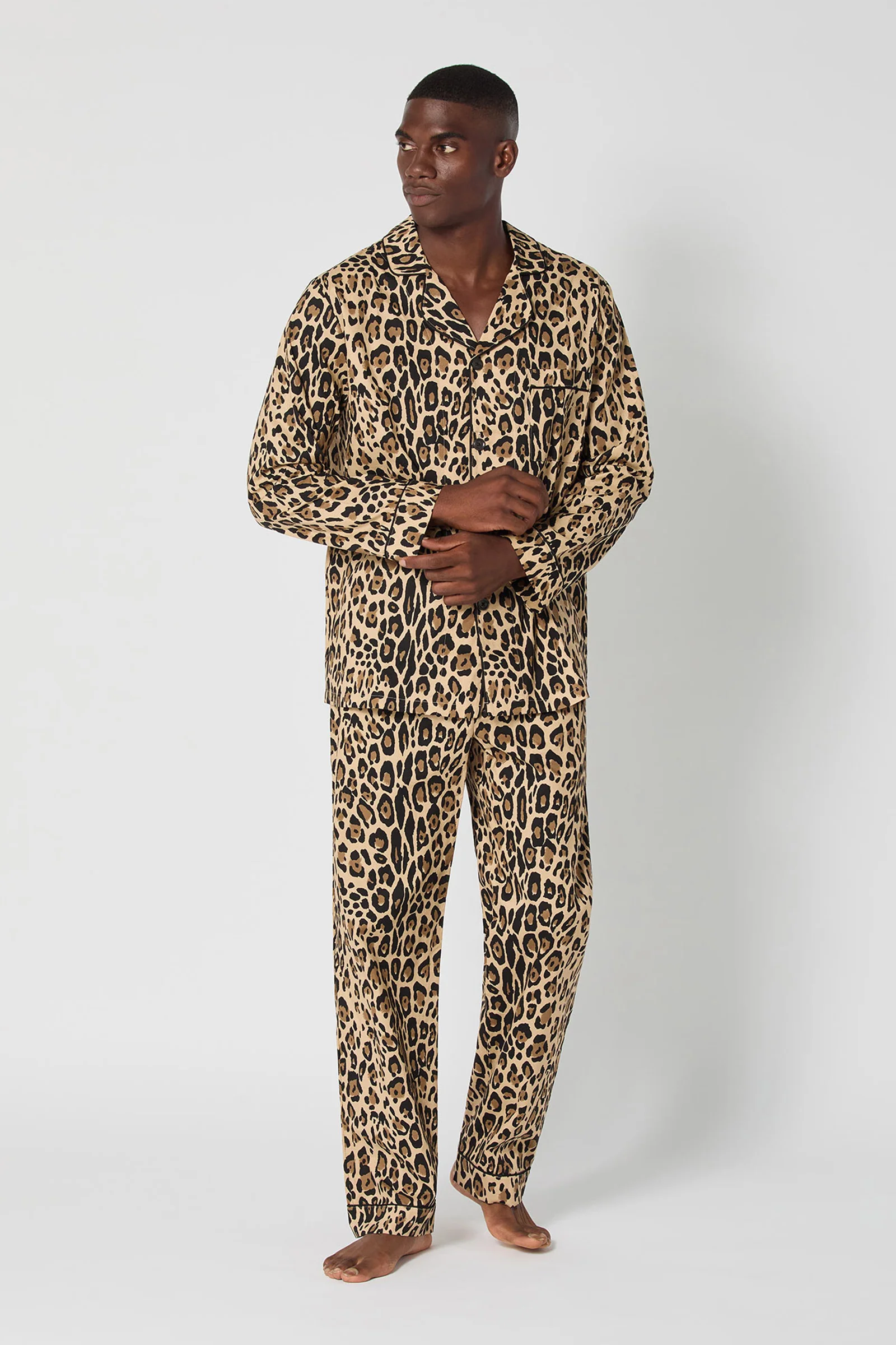 Image of Men's Classic PJ Set - Leopard Stripe