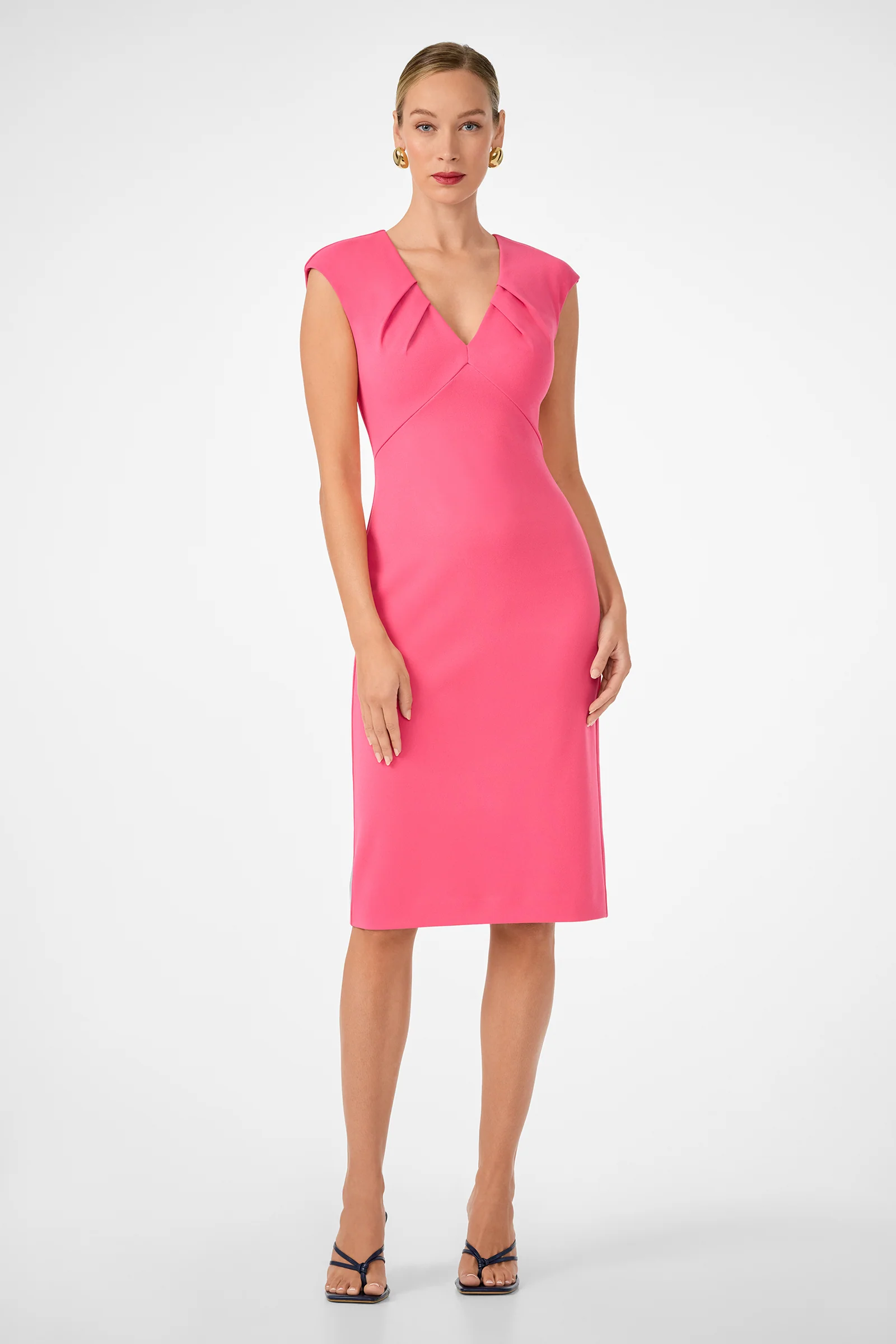 Image of Vibrant V-Neck Midi Dress
