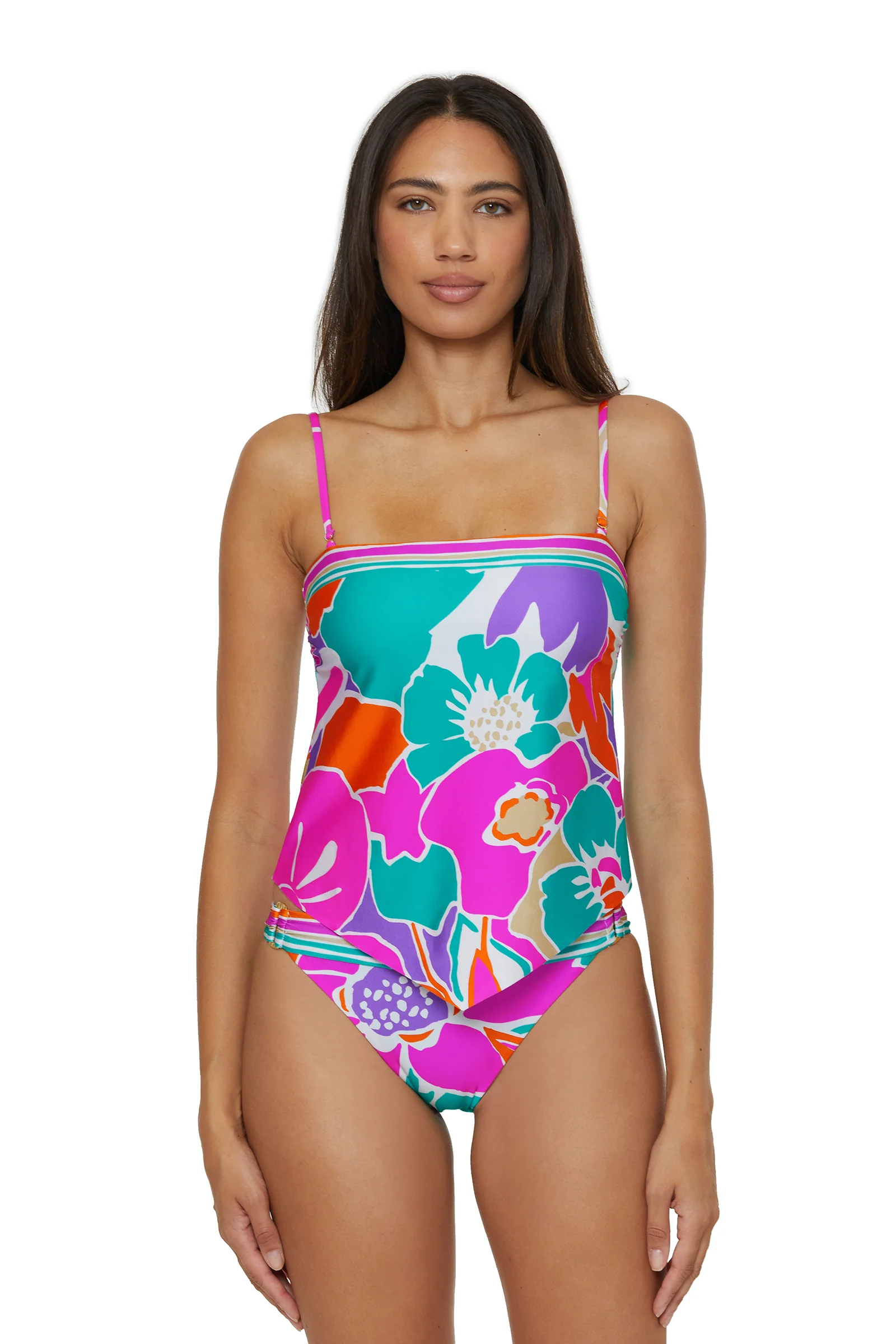 Image of Handkerchief Tankini Swim Top - Amalfi