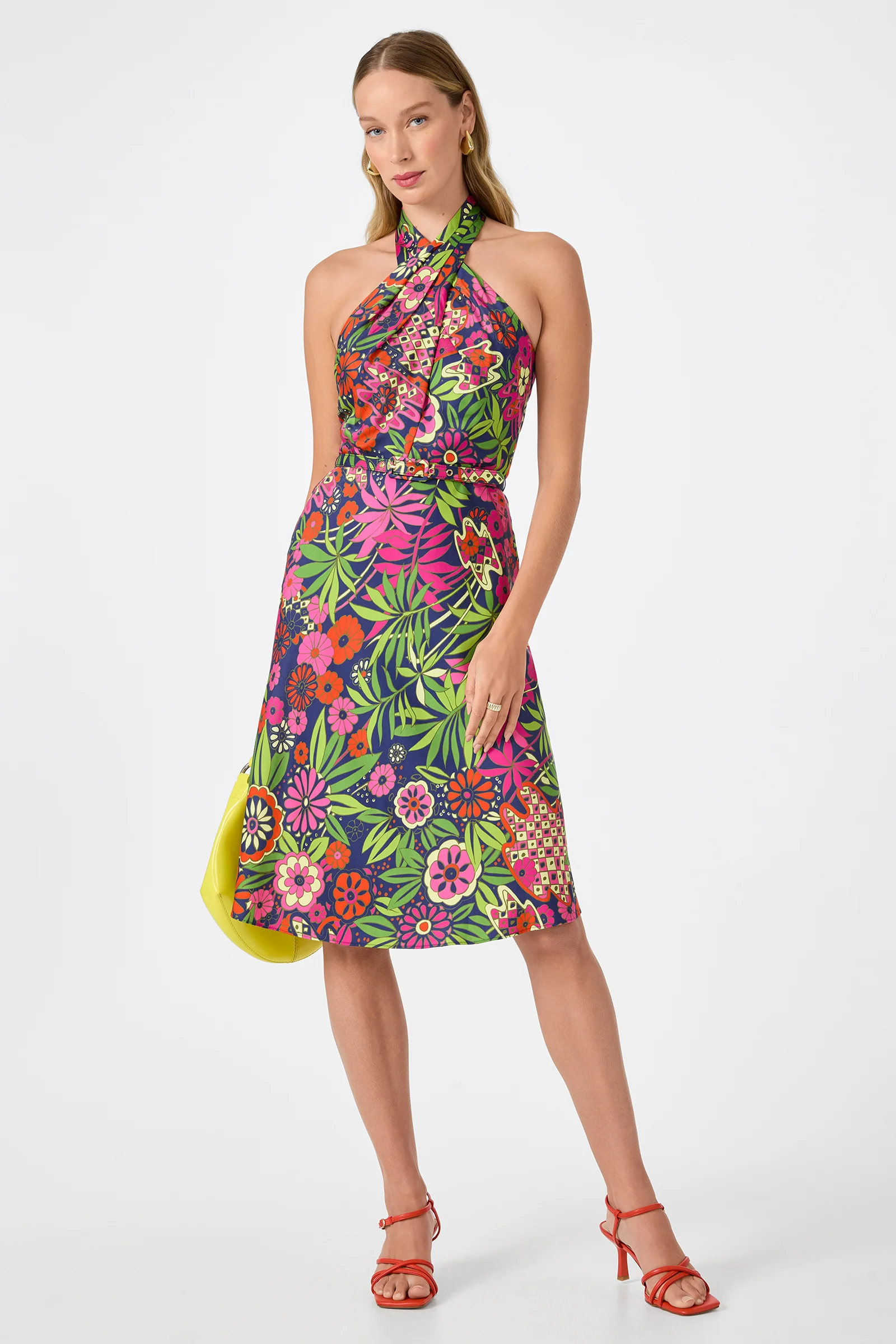 Image of Muri Cross-Halter Midi Dress - Fumi Floral