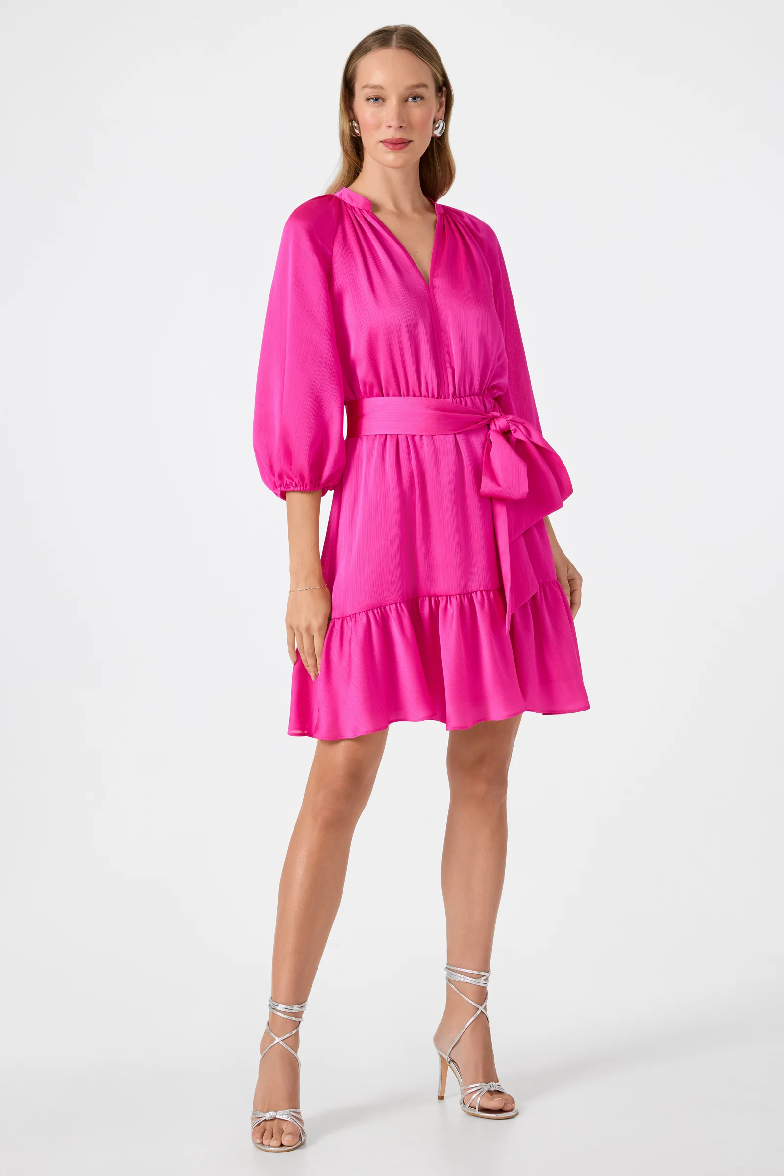 Image of Asuma 3/4 Sleeve Mini Founce Dress
