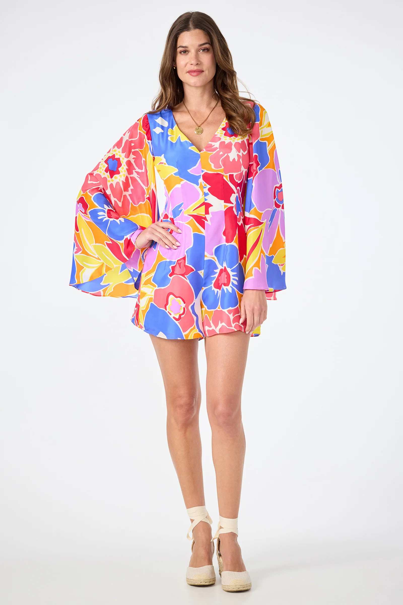 Image of Miera V-Neck Romper - Soie Paradis