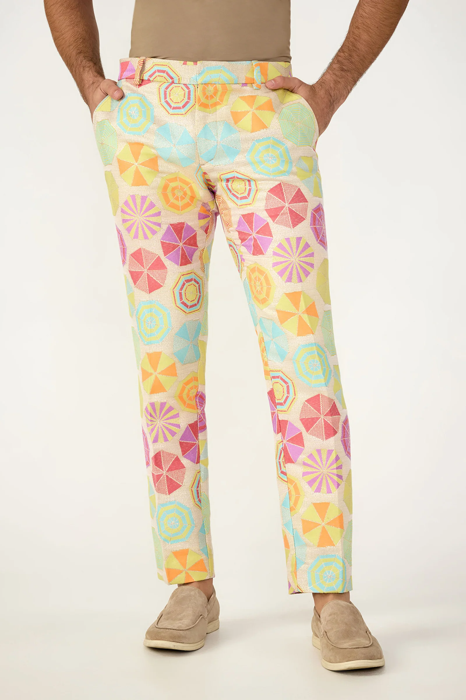 Image of Clyde Slim Trouser - Parapluie Jacquard