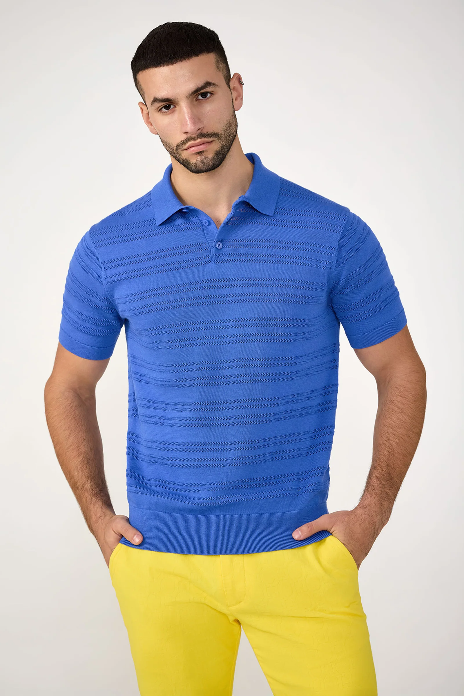Image of Edison Short-Sleeve Striped Polo