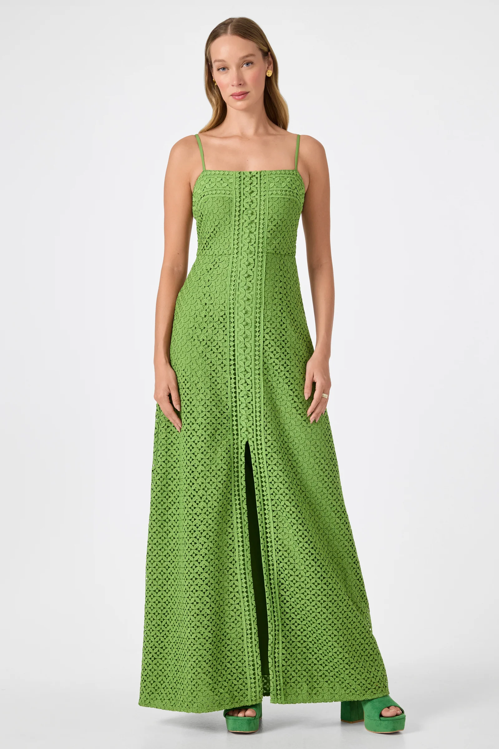 Image of Akumi Sleeveless Lace Maxi Dress