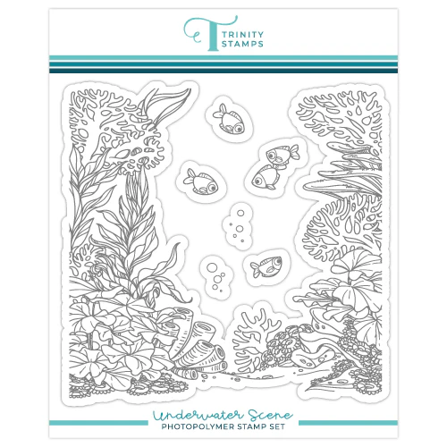 Underwater Scene - 6"x6" Background Stamp