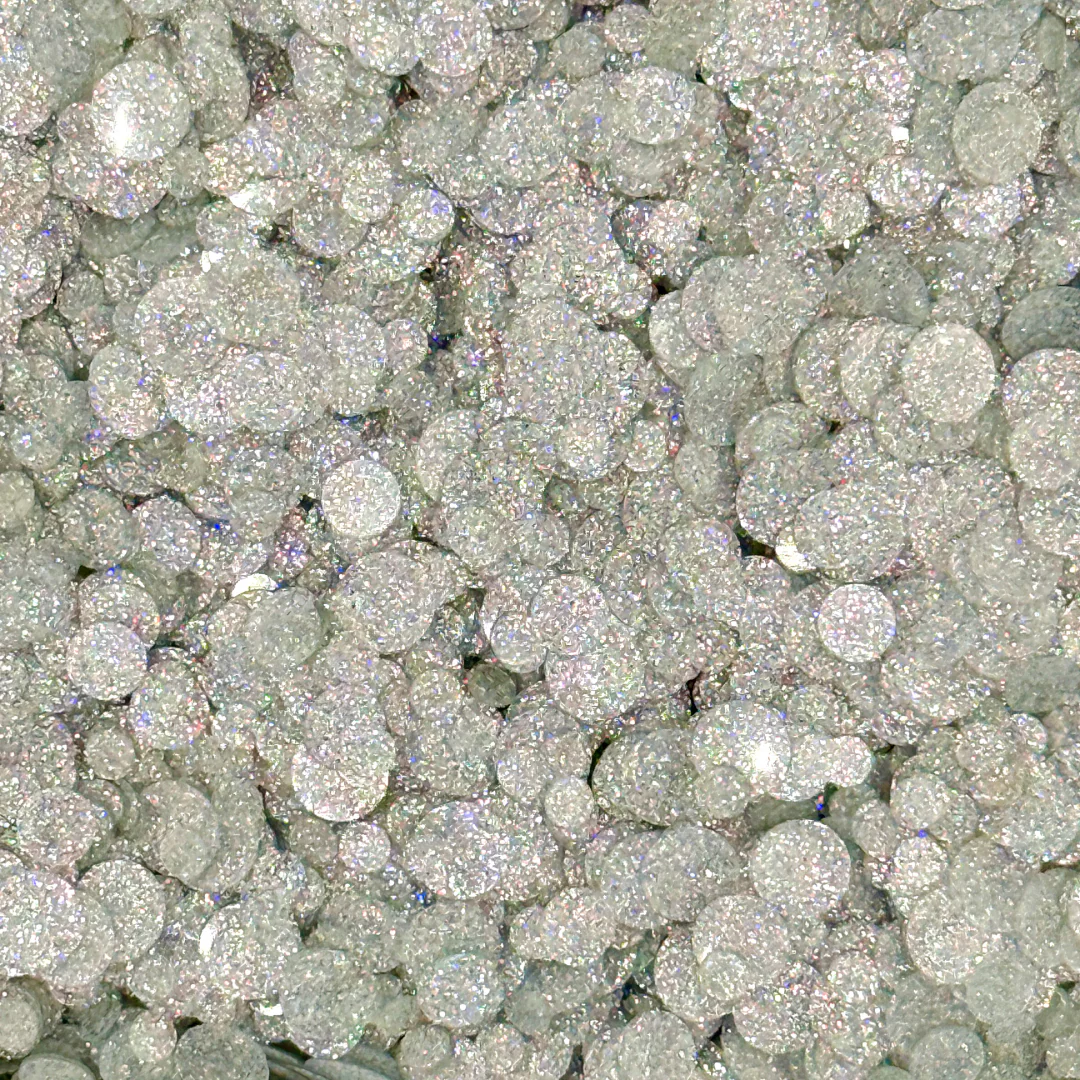 Holographic Silver Sparkle Spots Flat Confetti Embellishment Mix