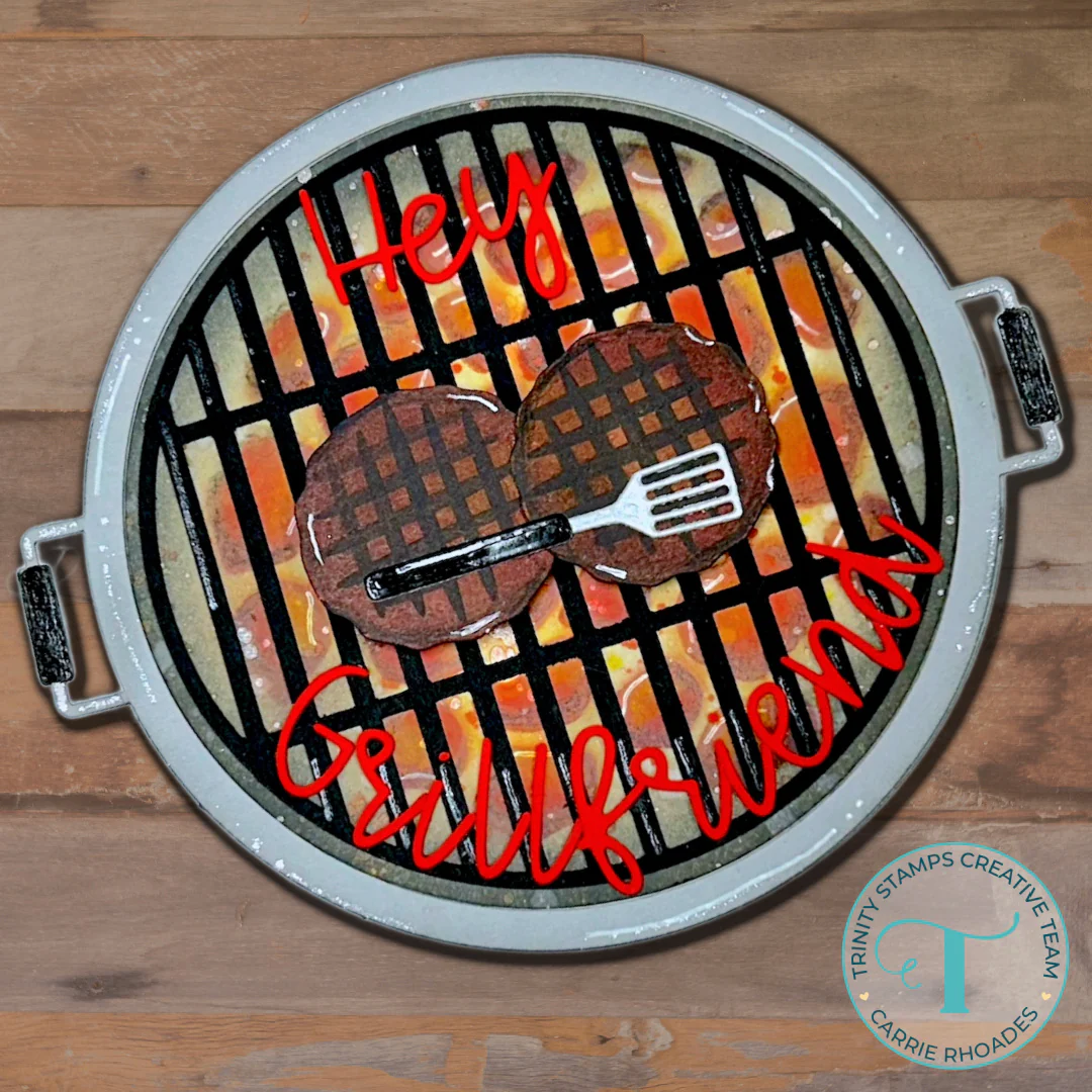Grill-shaped card from Carrie Rhoades