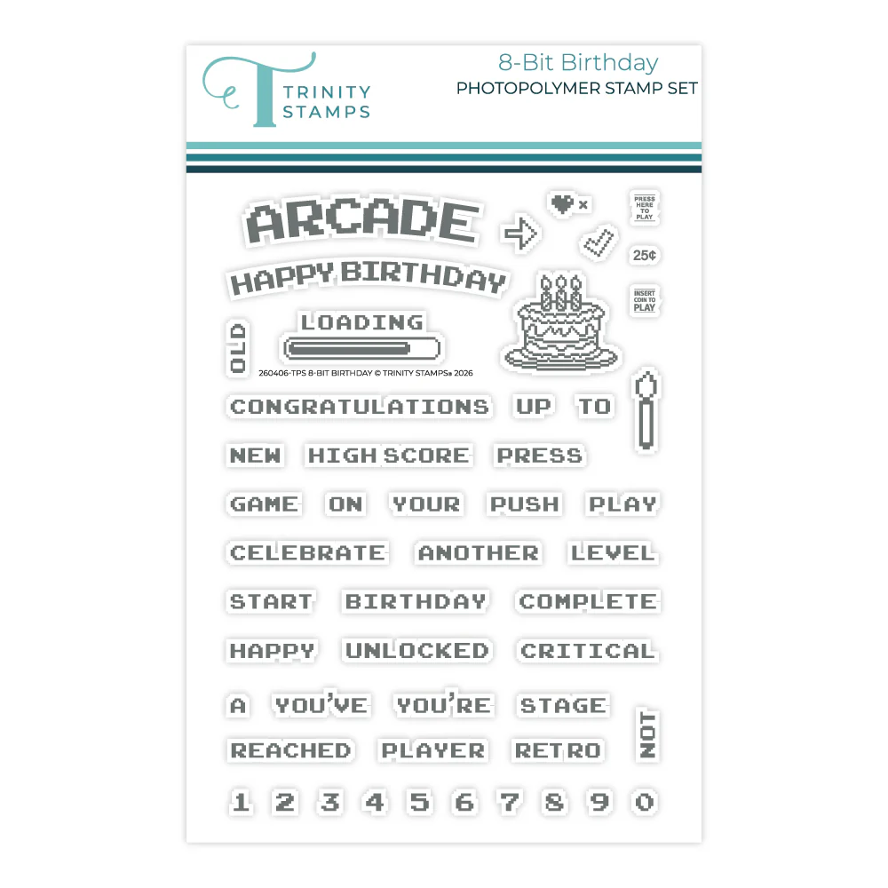 8-Bit Birthday 4x6 Stamp Set