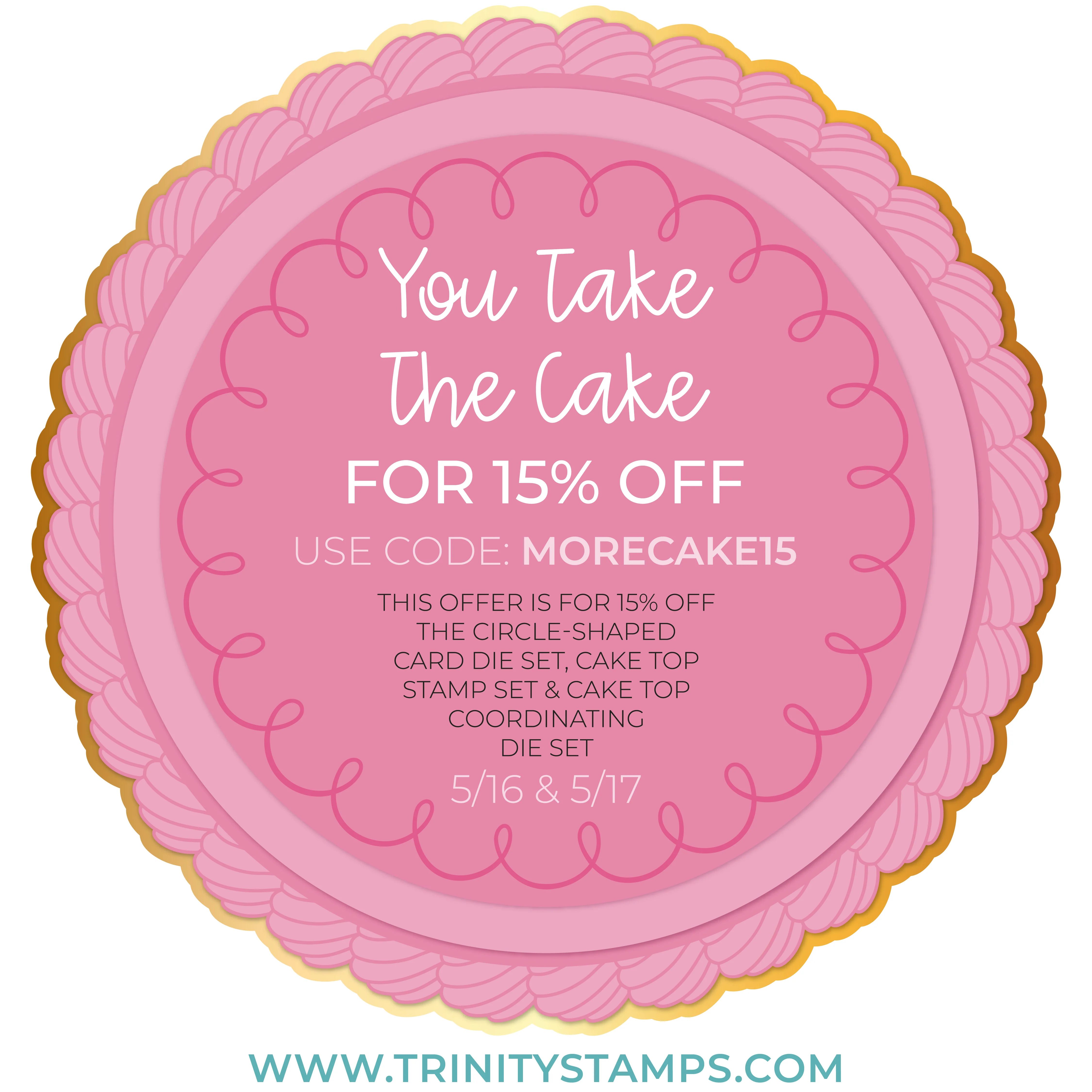 You Take the Cake 15% off sale graphic