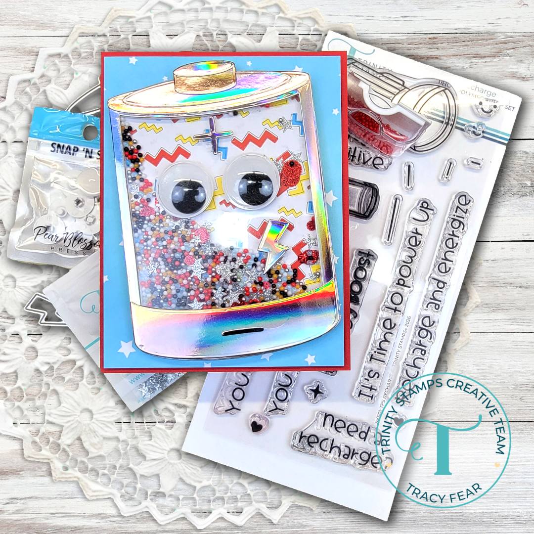 Battery-themed shaker card