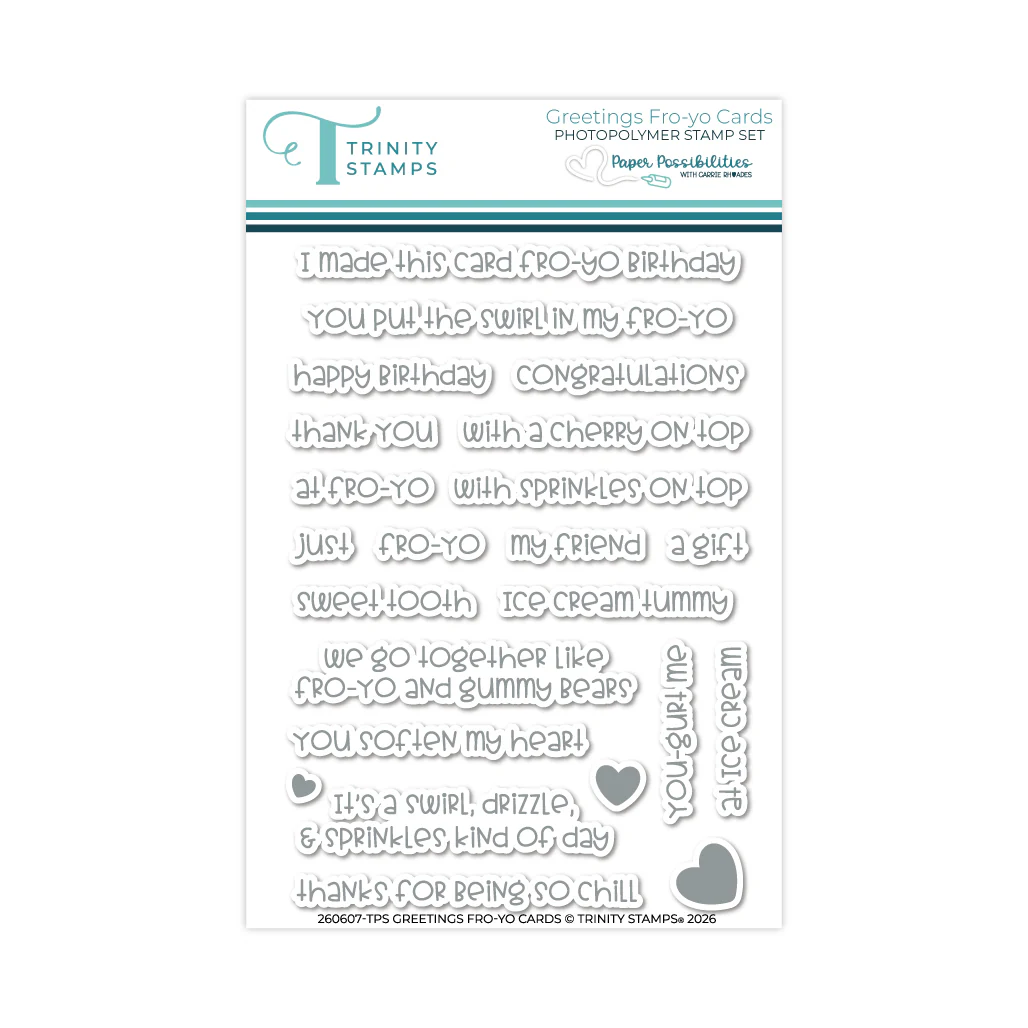 Greetings Fro-Yo Cards 4X6 Stamp Set - Carrie Rhoades Collection