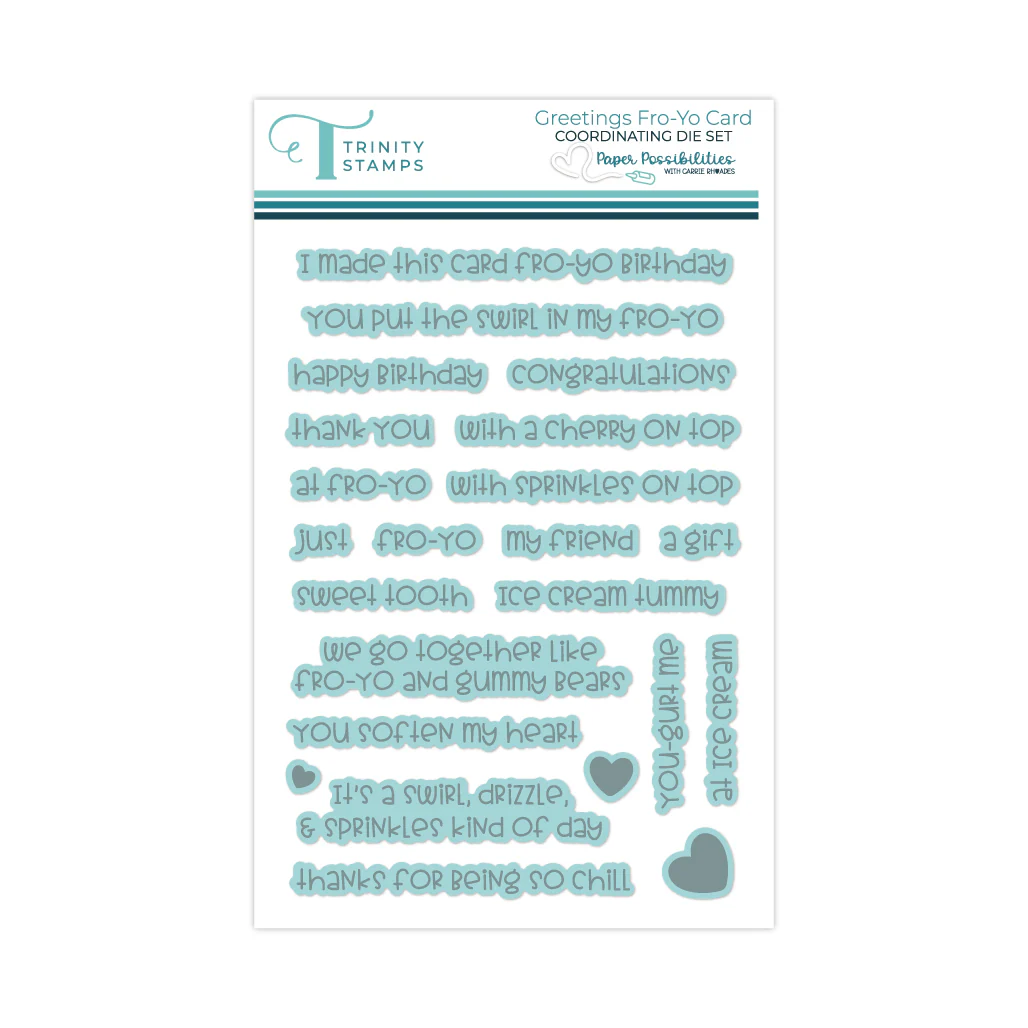 Greetings Fro-Yo Card Coordinating Die Set - Carrie Rhoades Collection