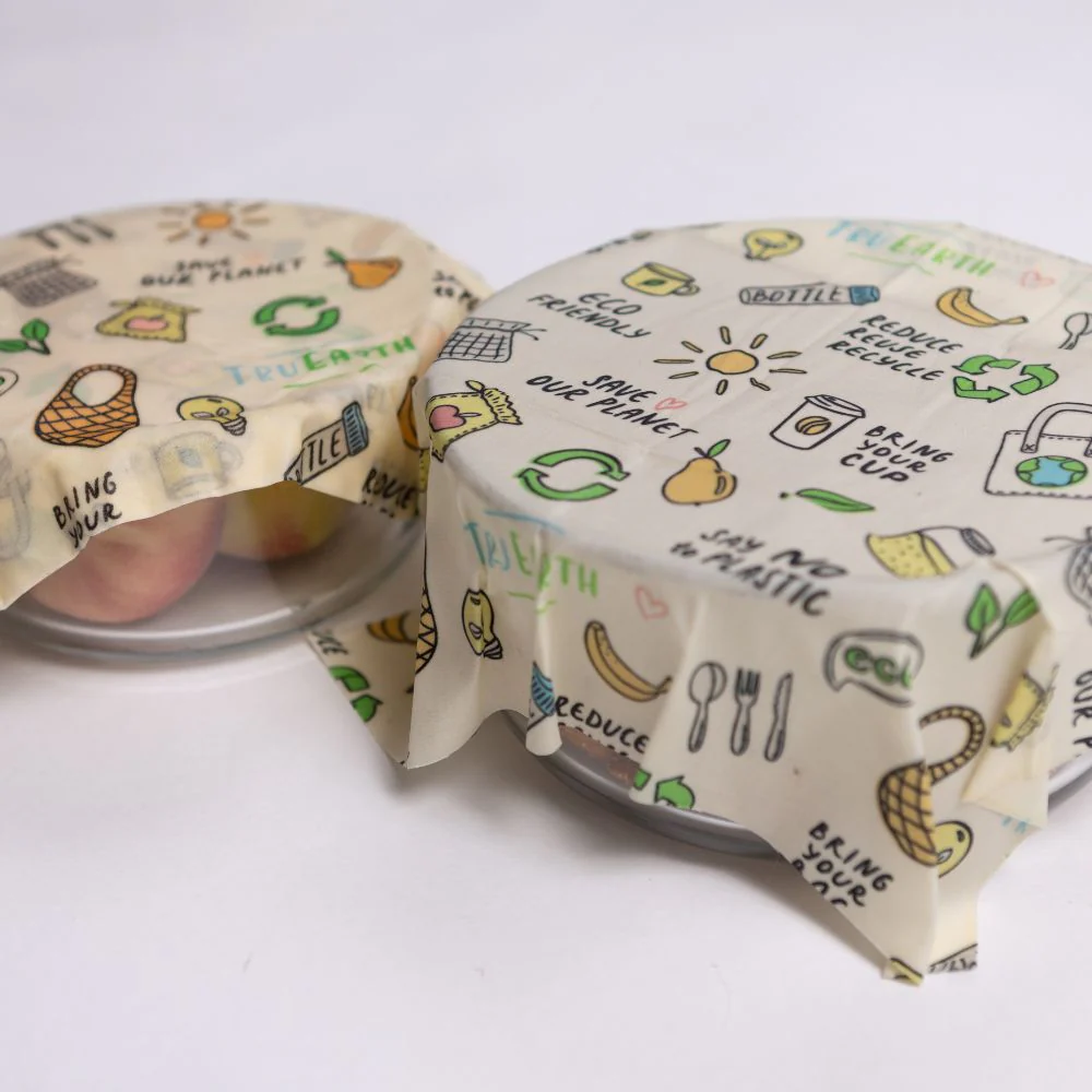 Image of Tru Earth Beeswax Food Wrap Eco Print 3-pack Small Medium Large (SML)