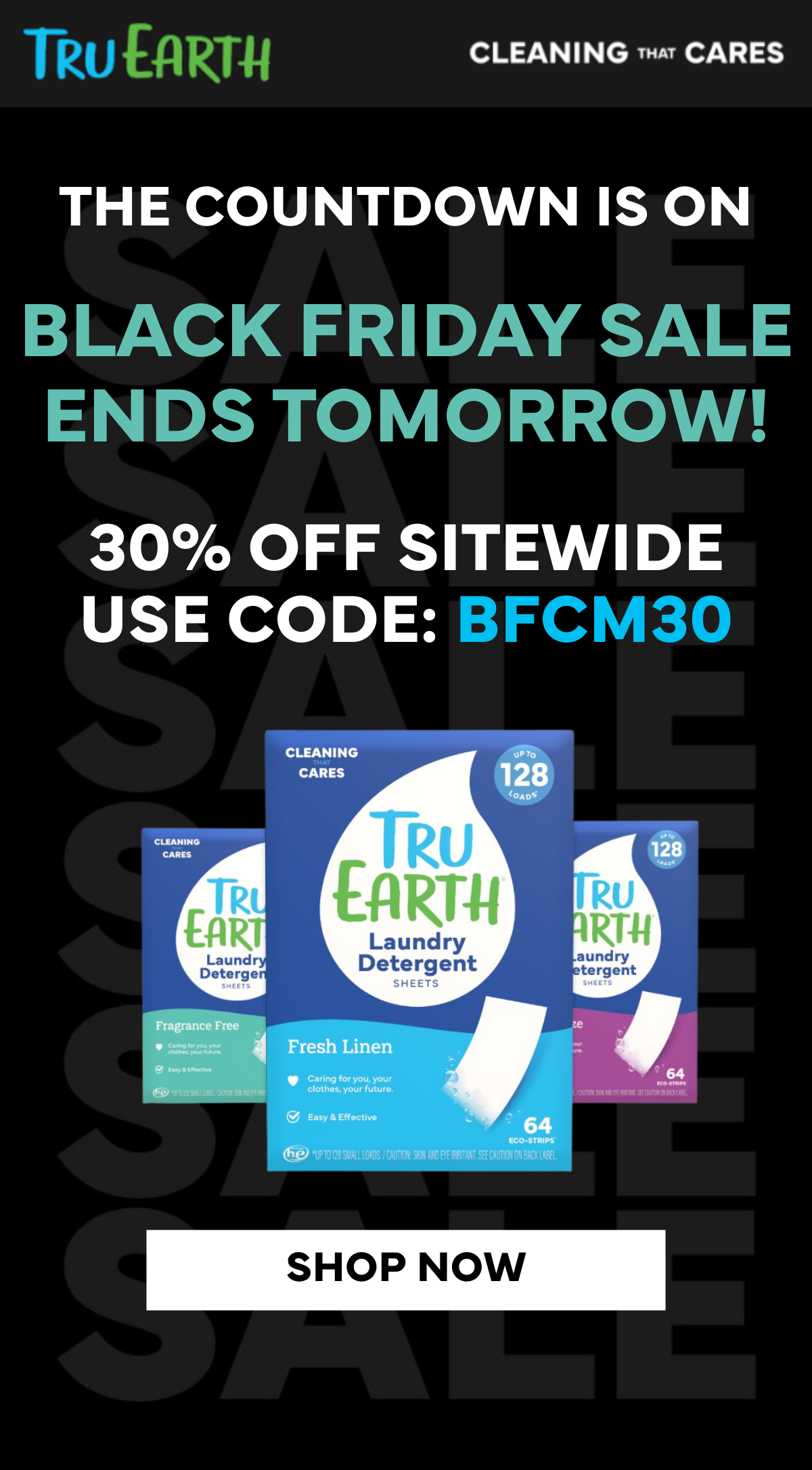 Headline: The Biggest Sale of the Year is Here  Subhead: 30% OFF Sitewide | Code: BFCM30 