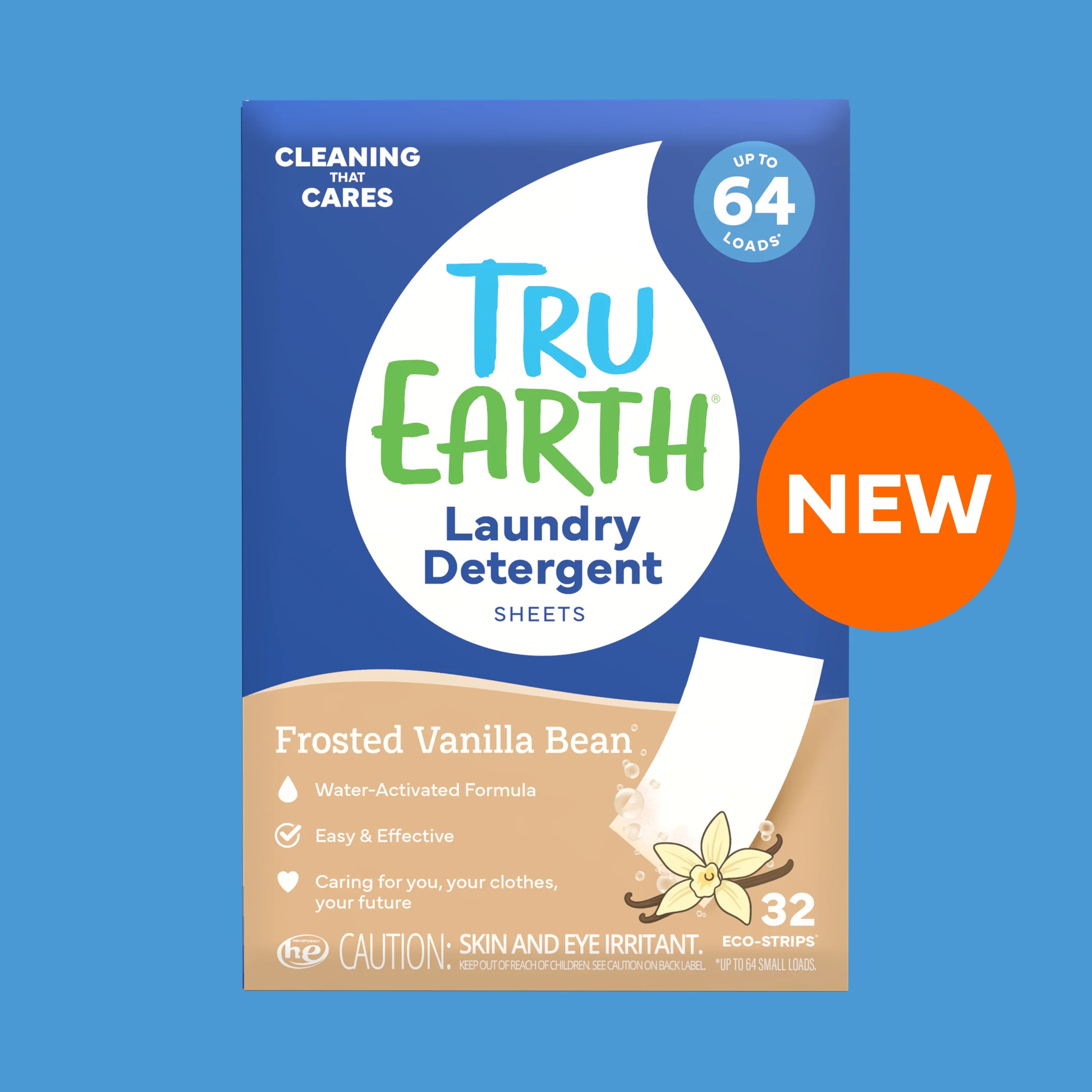 Image of TRU EARTH LAUNDRY DETERGENT SHEETS - FROSTED VANILLA BEAN