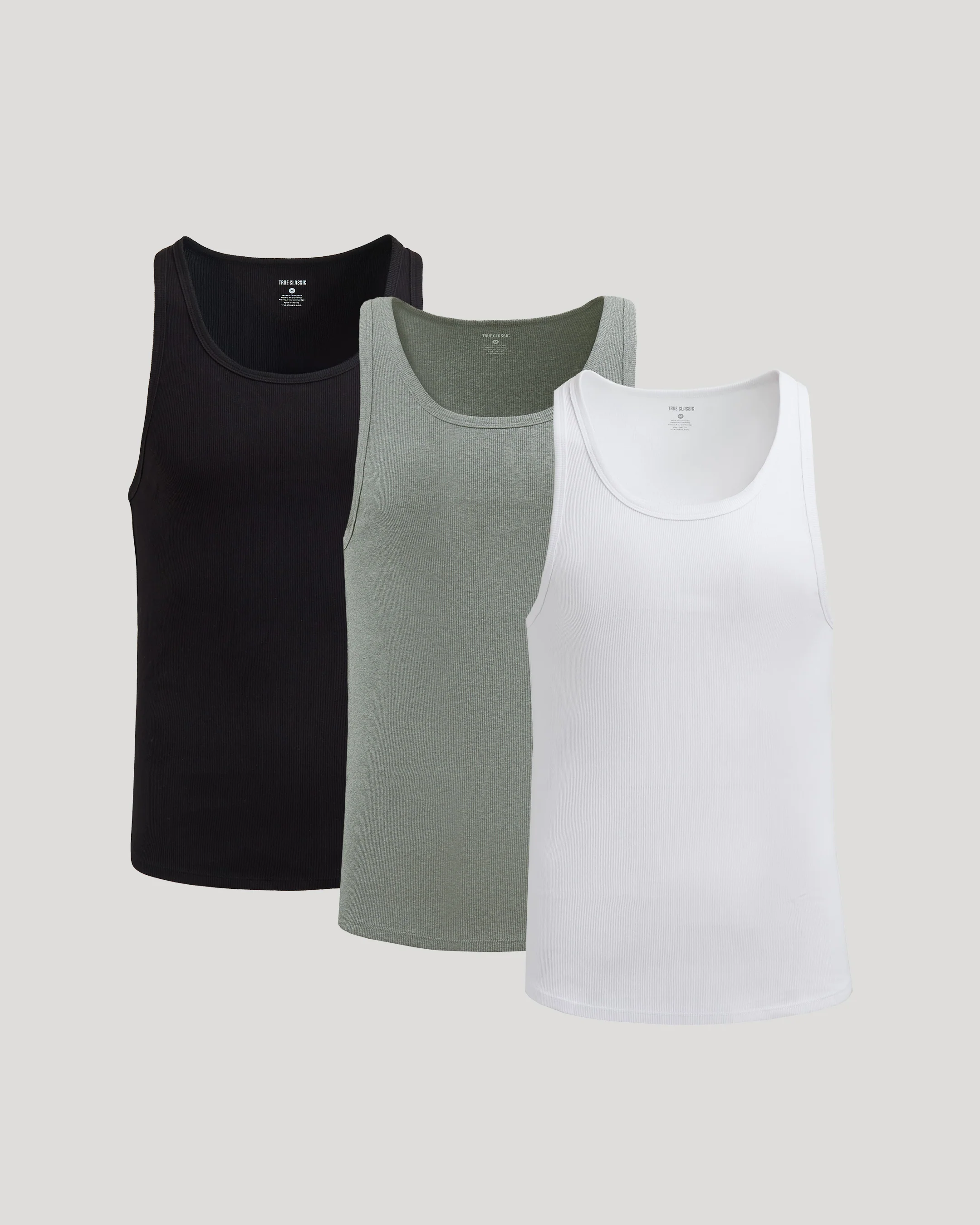 Image of Ribbed Curved Hem Tank 3-Pack